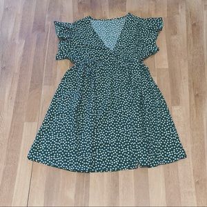 Green Floral Midi Dress